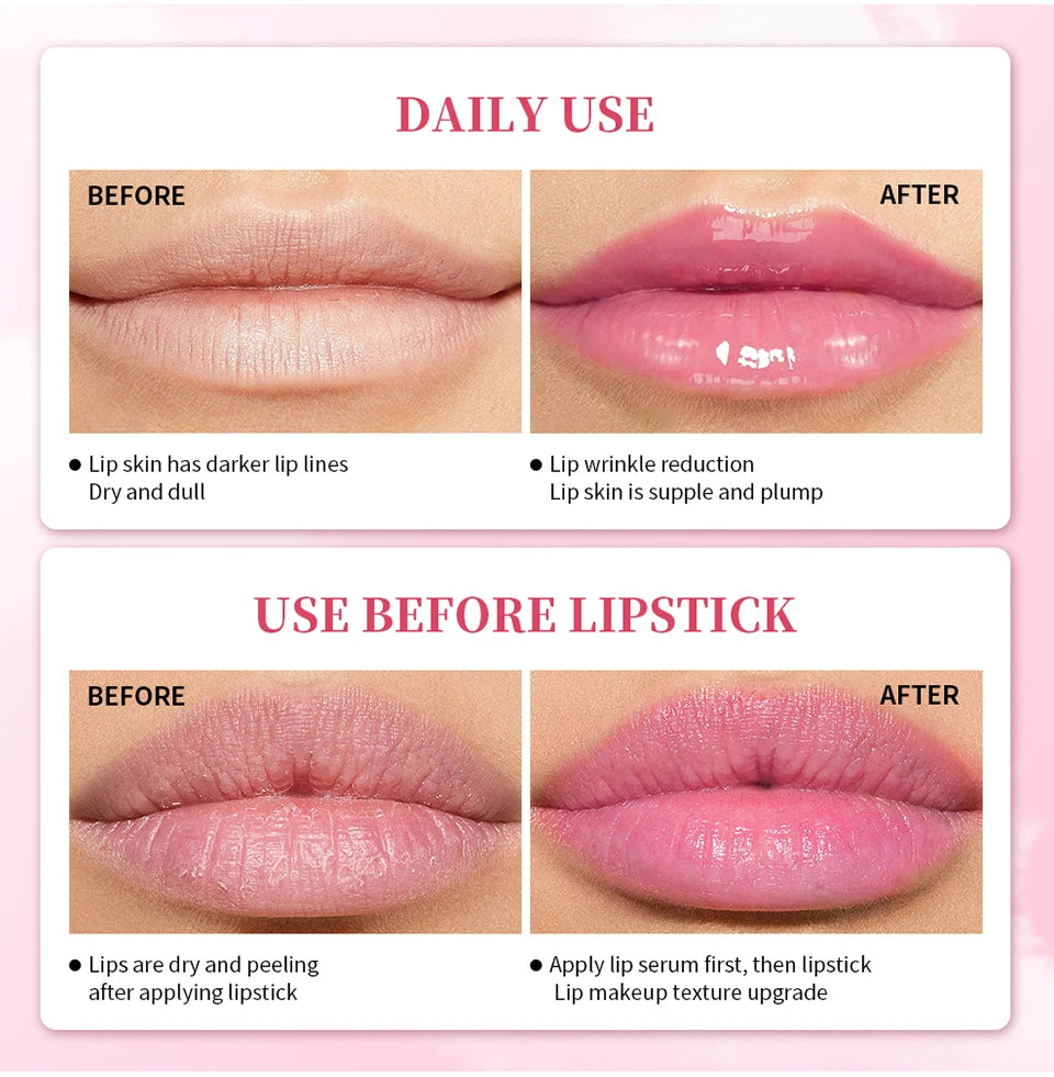 Pink Lip Serum Moisturizing Fresh Effective Reduce Pigmentation Exfoliating Plumper Sexy Care Cosmetics
