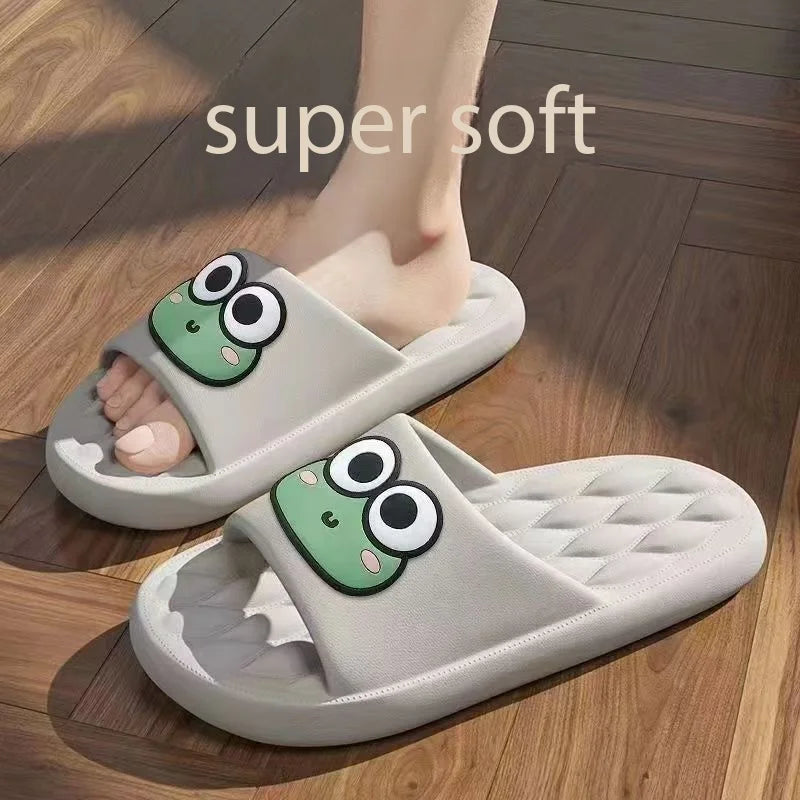 Four Season Bathroom Anti Slip Slippers Women's EVA Slide Slippers - Frog Soft Comfortable Non-Slip Indoor/Outdoor House Shoes