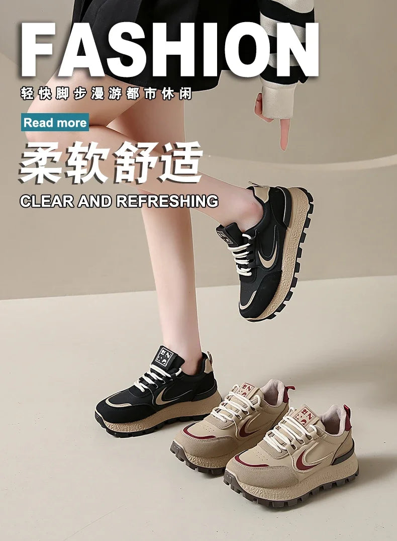 New Fashion Women's Vulcanized Shoes Wear-Resistant Casual Cushioning Sports Shoes Women Low-top Non-Slip Outdoor Running Shoes