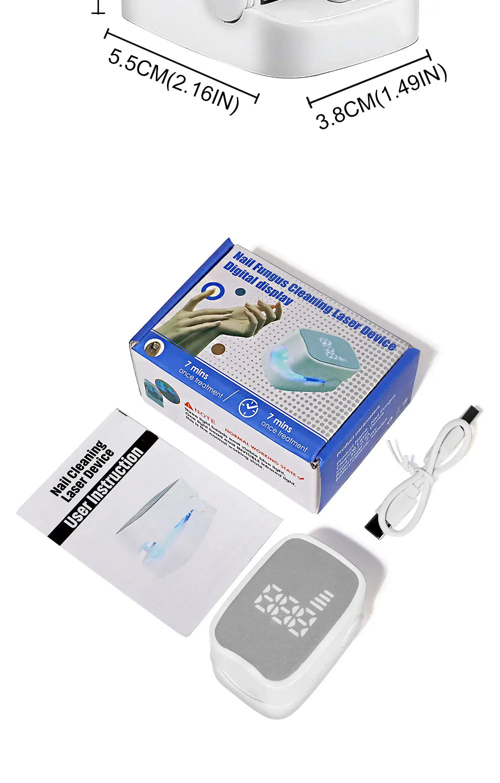 Nail Treatment Device for Fungal Infection,Nail Fungus Laser Assist Tool UV Professional Nail Fungus Blue Cleaning Laser Device