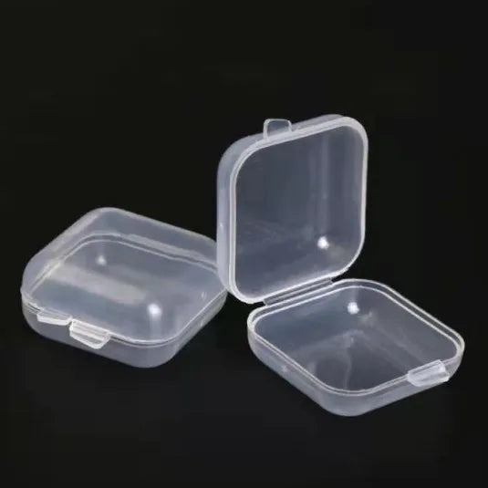 Mini PP Plastic Square Box Jewelry Fishhook Component Single-compartment Covered Transparent Storage Box