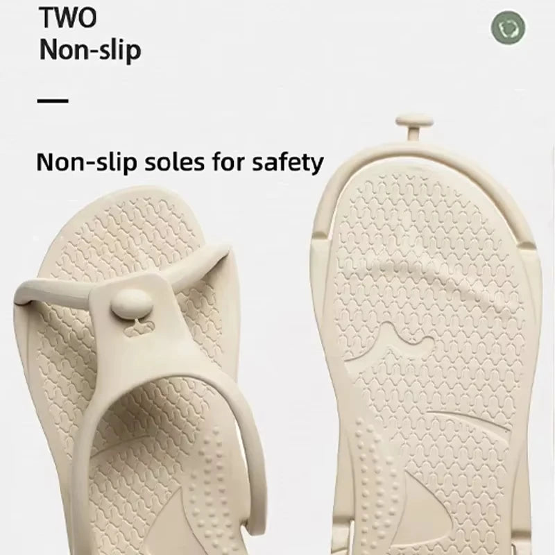 2024 Summer Women Folding Slippers Adults Portable Trip Travel Sandals Couples Indoor Soft Slides Men Beach Non-slip EVA Shoes