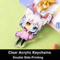 Personalized Keychains Designer Custom Cartoon Llavero Key Chain Photo Customized Anime Charms Hologram Clear Acrylic Key Rings