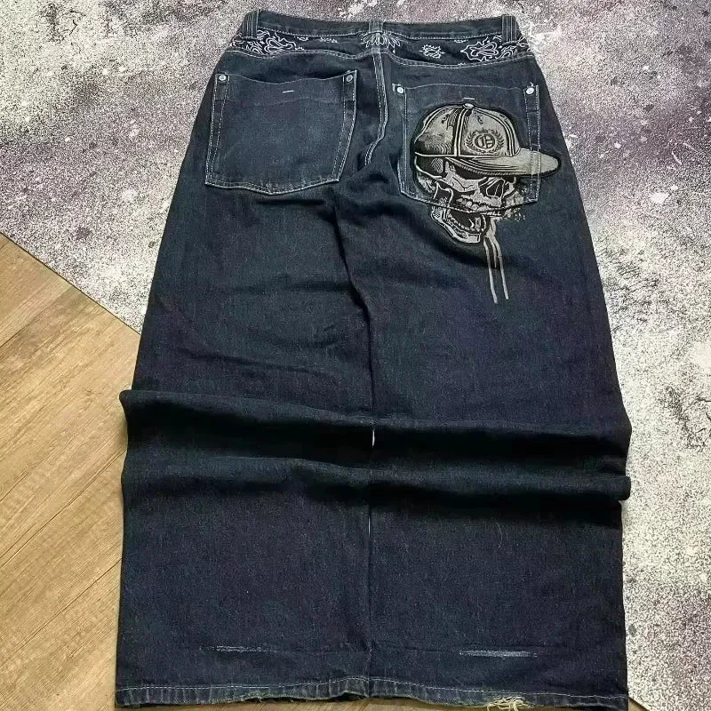 American Fashion Hip Hop Joker Oversized Jeans Women Street Y2K New Clearance Spot Hot Mopping Wide-leg Pants Unisex Loose Jeans