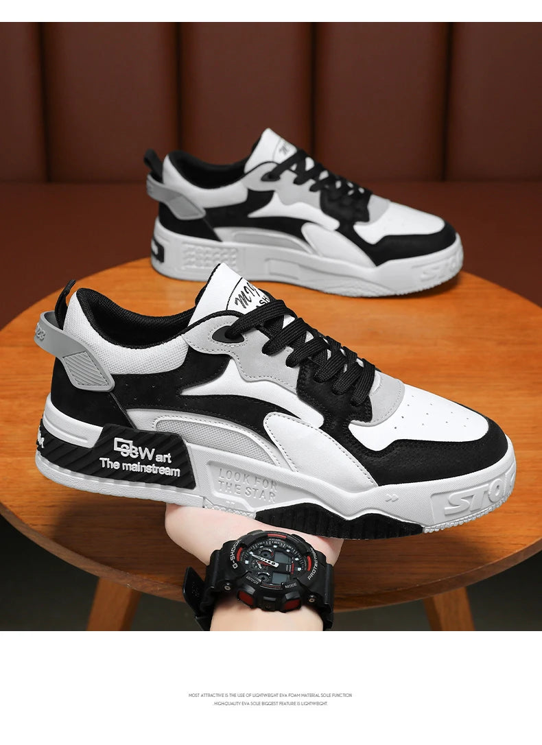 Men's Board Shoes Outdoor Casual Sports Walking Shoes Anti-slip Breathable Vulcanized Shoes Thick Sole Fashion Student Shoes