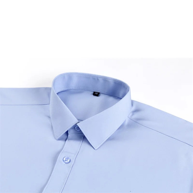Men s Classic Button-Down Shirt with Long Sleeves Solid Color Casual Business Top for Spring Streetwear and Beach Vacation