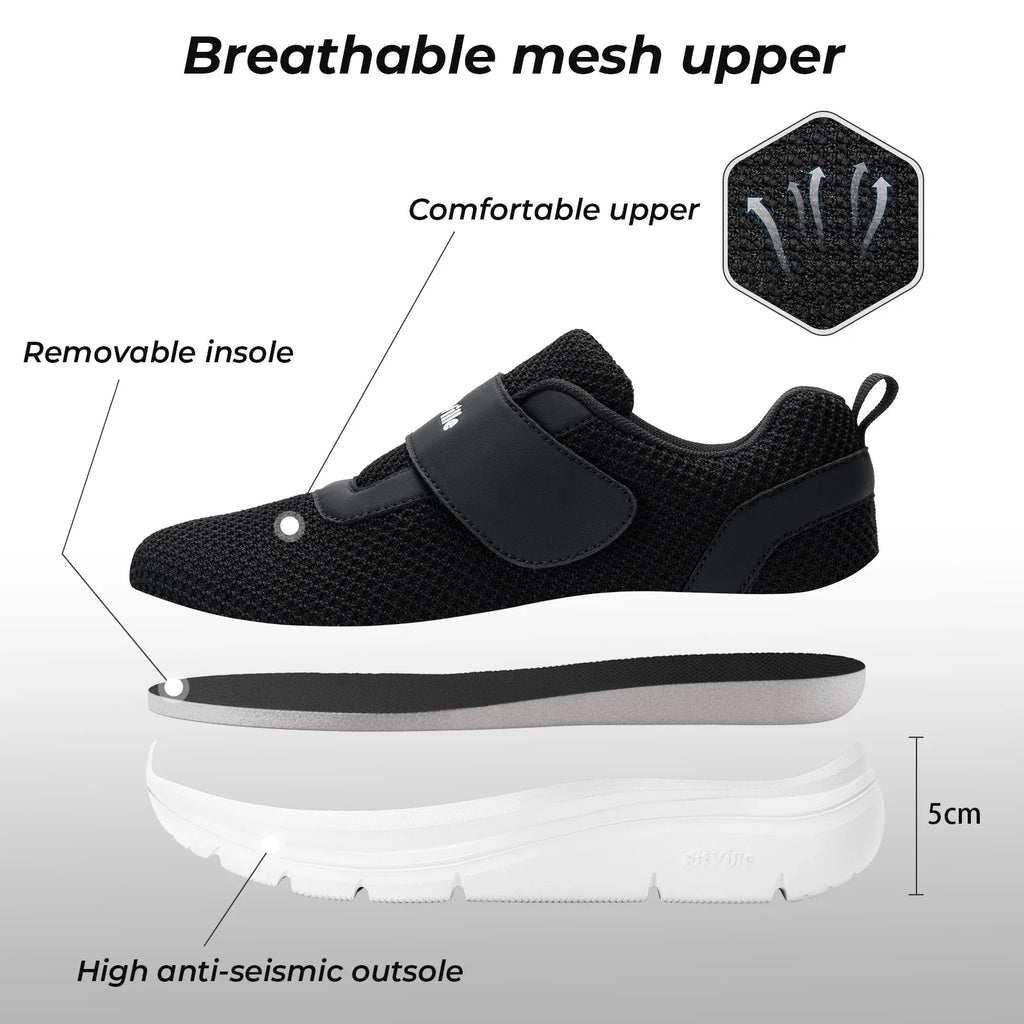 FitVille Women'S Shoes Wide Sneakers Diabetes Shoes Adjustable Strap For Swollen Feet Slip On Walking Lightweight Comfortable