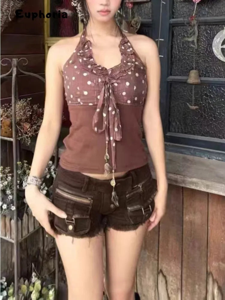 Women's Harajuku Style Shoujo Street Super Short Jean Casual Sexy Slim Shorts 2000S Blue Sheath Y2K E-Girl Hotsweet Denim Shorts