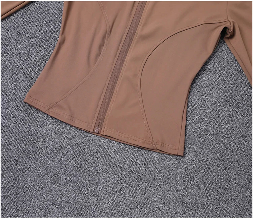 Women Long Sleeve Sport Jacket Spring Summer Gym Workout Coat Yoga Running Sports Cycling Top Casual Zipper Outfit Clothes Chic