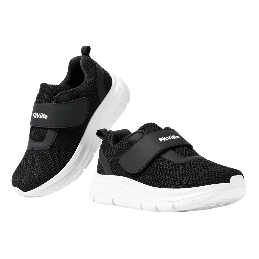 FitVille Women'S Shoes Wide Sneakers Diabetes Shoes Adjustable Strap For Swollen Feet Slip On Walking Lightweight Comfortable