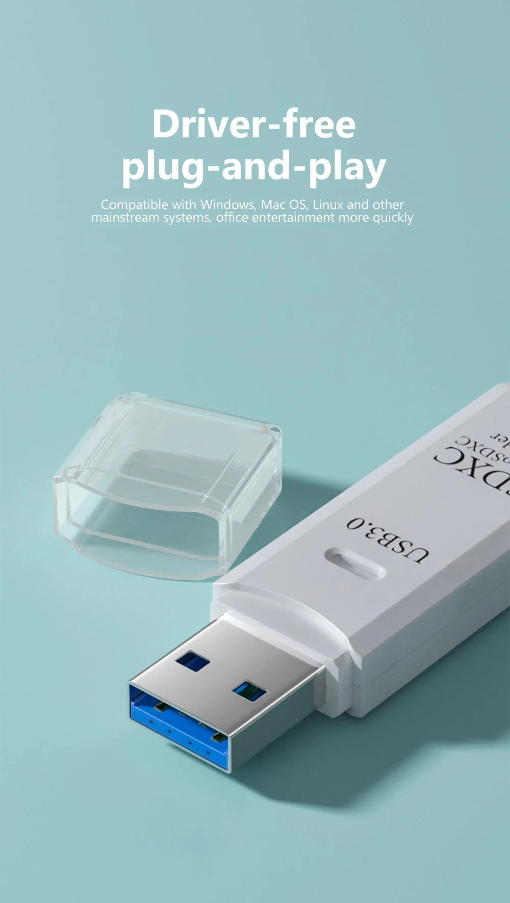 2 in 1 USB 3.0 Card Reader High Speed SD TF Memory Card Adapter for PC Laptop Computer Camera Tablet Accessories