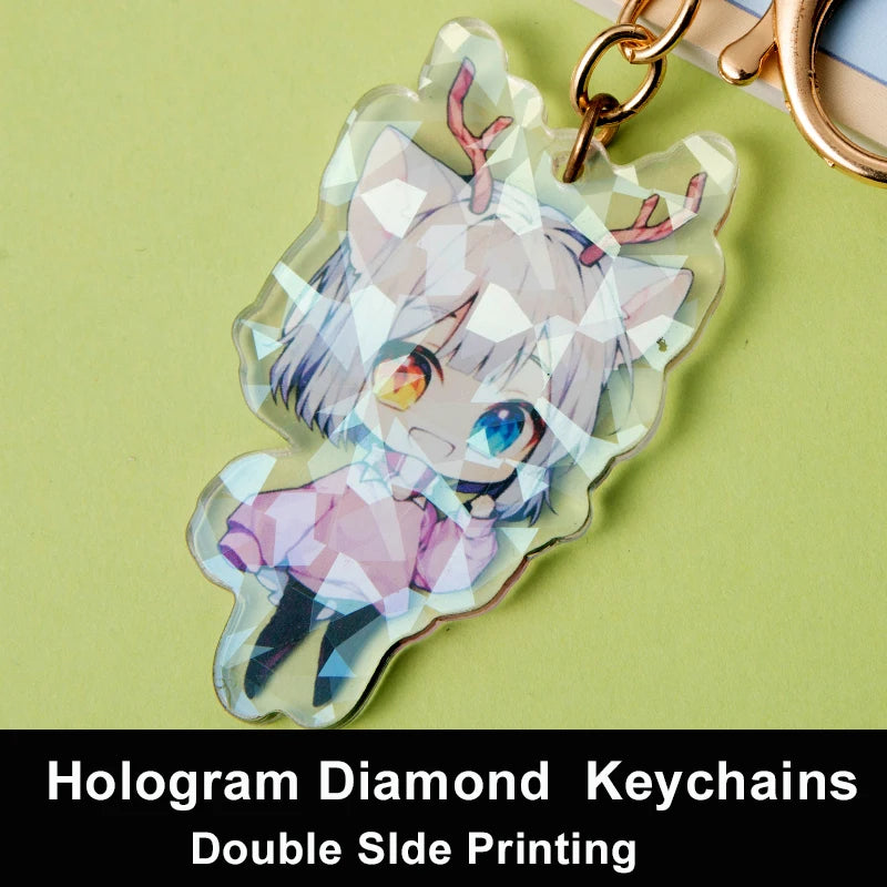 Personalized Keychains Designer Custom Cartoon Llavero Key Chain Photo Customized Anime Charms Hologram Clear Acrylic Key Rings