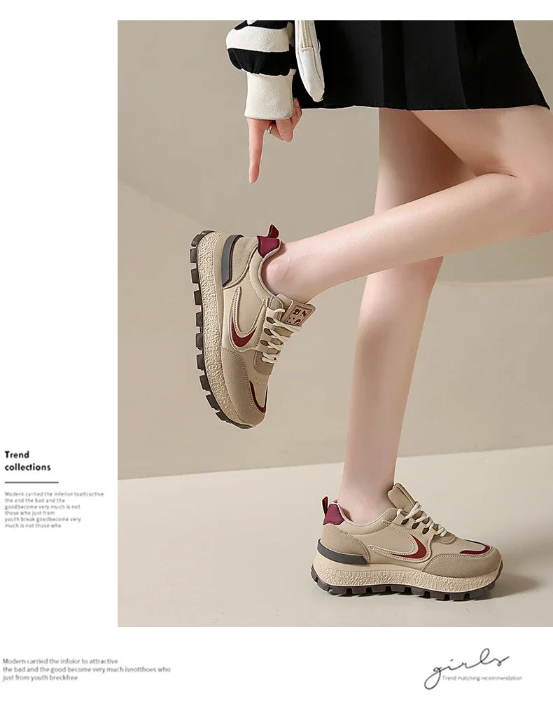 New Fashion Women's Vulcanized Shoes Wear-Resistant Casual Cushioning Sports Shoes Women Low-top Non-Slip Outdoor Running Shoes