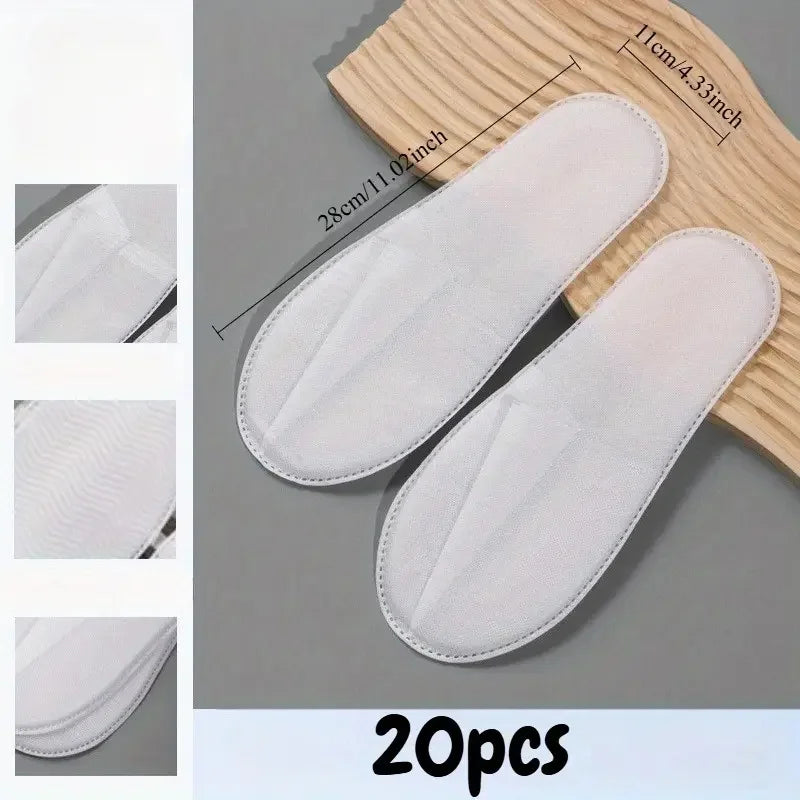20/50Pcs Luxury Hotel and Spa Slippers - Non-Slip, Comfortable, Disposable Travel Slippers, Individually Packaged, White Fabric Slippers for Men and Women, Perfect for Home, Travel and Relaxation, Casual Wear | Unisex Slipper