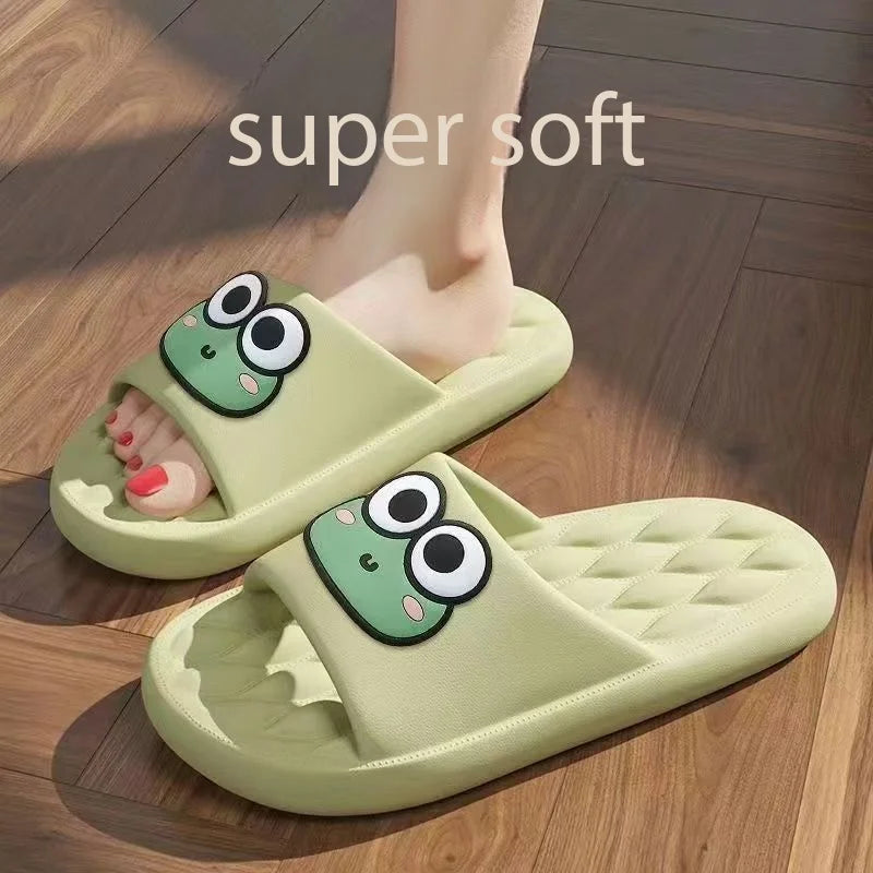 Four Season Bathroom Anti Slip Slippers Women's EVA Slide Slippers - Frog Soft Comfortable Non-Slip Indoor/Outdoor House Shoes