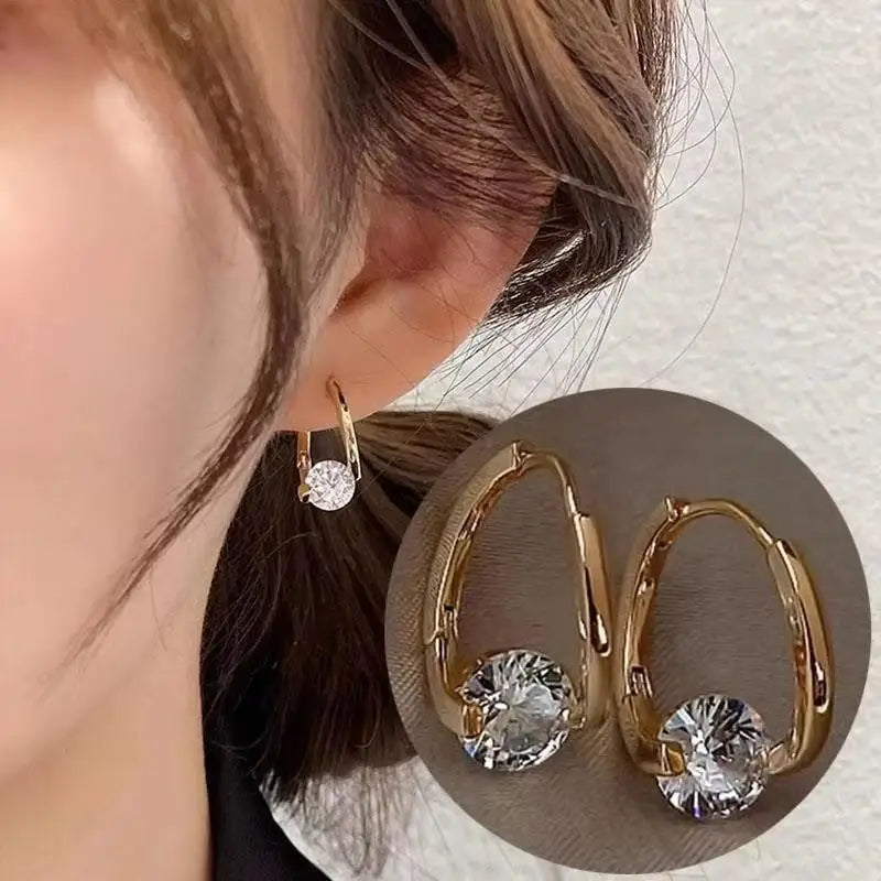 925 Silver Needle Korean Fashion Crystal Heart Earrings For Women Jewelry 2026 Trending New Luxury Women's Hoop Earrings Brincos
