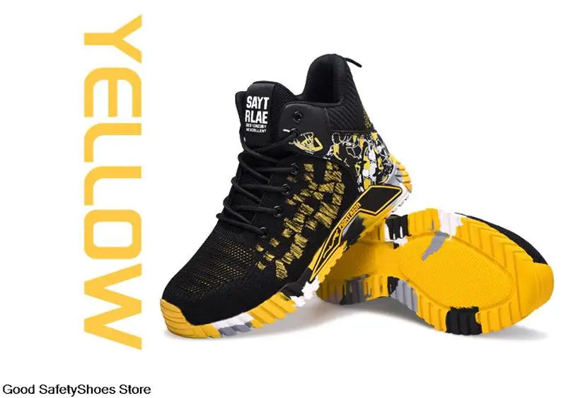 Work Safety Boots Men Work Shoes Steel Toe Safety Shoes Men lightweight Indestructible Boots Anti-puncture Work Sneakers Male