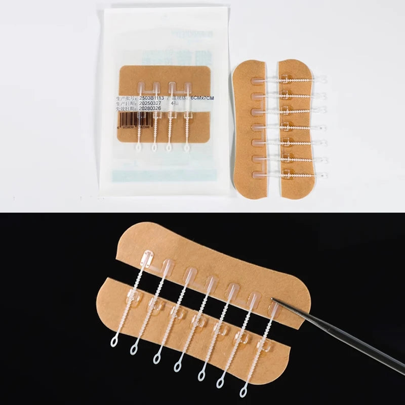 1pcs Zipper Tie Wound Closure Patch Hemostatic Patch Wound Fast Suture Zipper Band-Aid Outdoor Portable