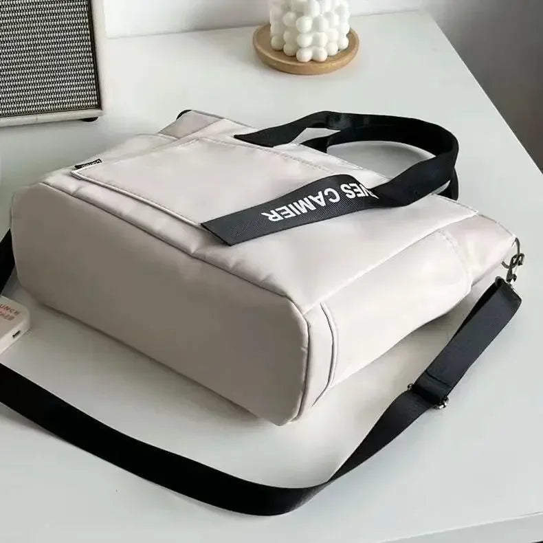 2024 New Casual Tote Large Capacity Shoulder Bag Nylon Waterproof Canvas Handbag Simple Fashion Messenger Bags for Schoolgirl