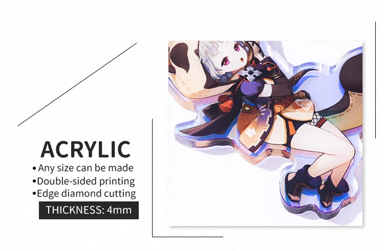 Personalized Keychains Designer Custom Cartoon Llavero Key Chain Photo Customized Anime Charms Hologram Clear Acrylic Key Rings