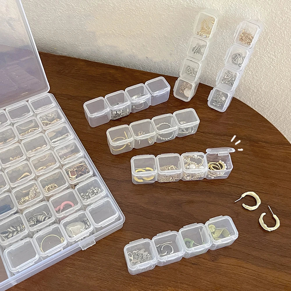 1pc 28 Grids Plastic Storage Box Adjustable Compartments for Jewelry Diamond Embroidery Art Craft Accessory Organizer Case