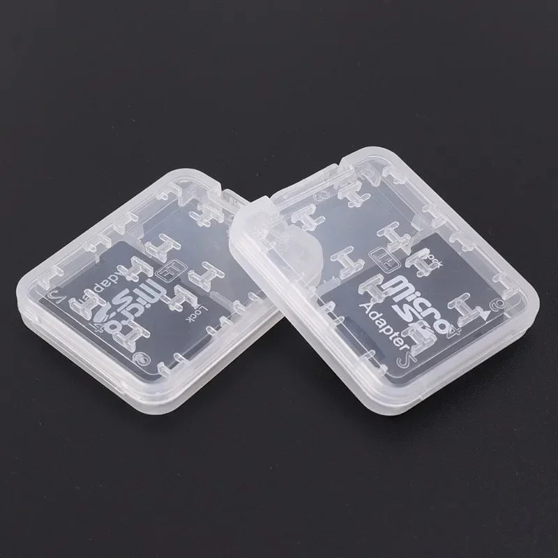 8in1 Reusable Plastic Micro SD SDHC TF Memory Card Storage Case Box Protector Holder Transparent Mini Memory Card Organizer Box