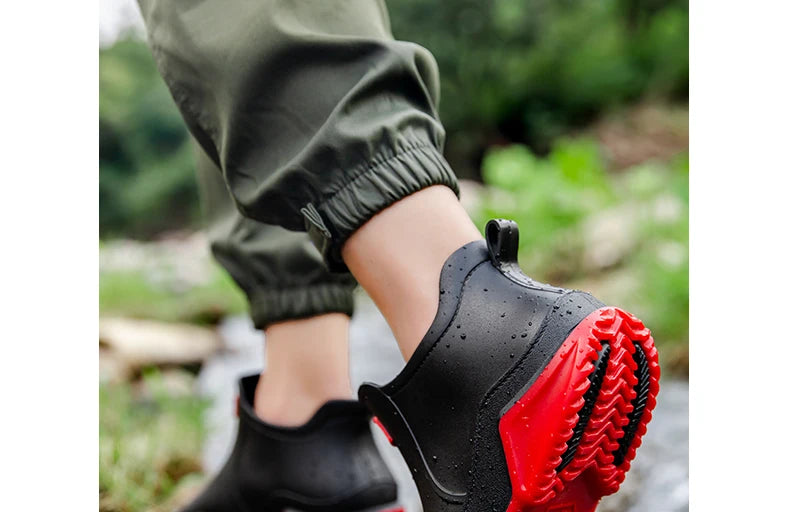 Low-cylinder Rain Shoes for Men and Women: Outdoor Fishing Waterproof Shoes, Stylish Style for Outdoor Wear, Rain Boots