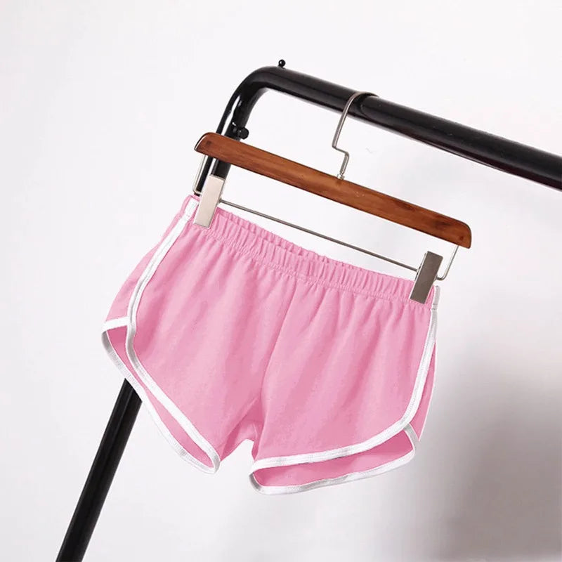 2026 Women's Summer Yoga Beach Shorts Sports Shorts Women's Home Casual Shorts Solid Color Fashion Candy Color Hot Pants Shorts
