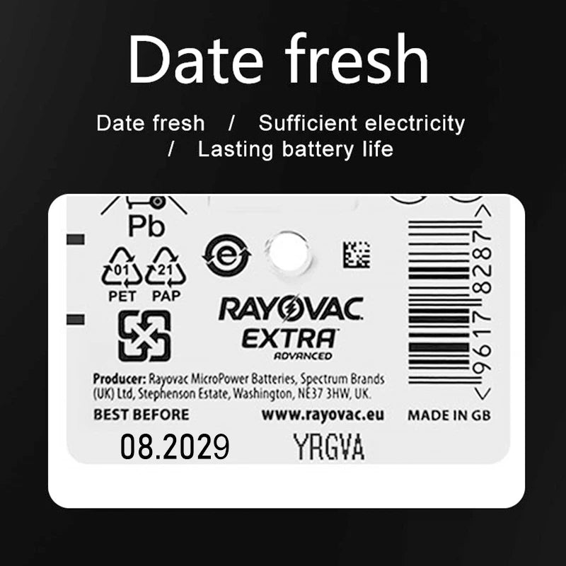 Hearing Aid Batteries 60PCS / 10 Cards RAYOVAC PEAK 1.45V 13A A13 13 P13 PR48 Zinc Air Battery For BTE CIC RIC OE Hearing Aids