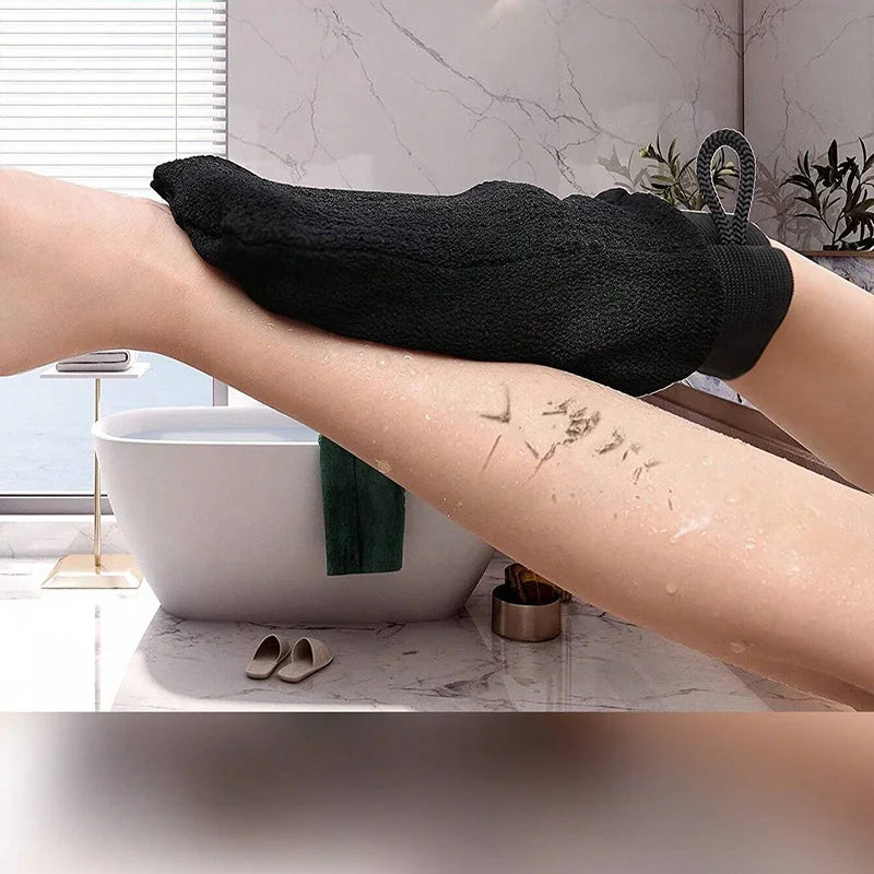 Exfoliating Glove for Body & Face - Bath & Shower Scrub for Deep Cleaning, Tan Removal and Massage