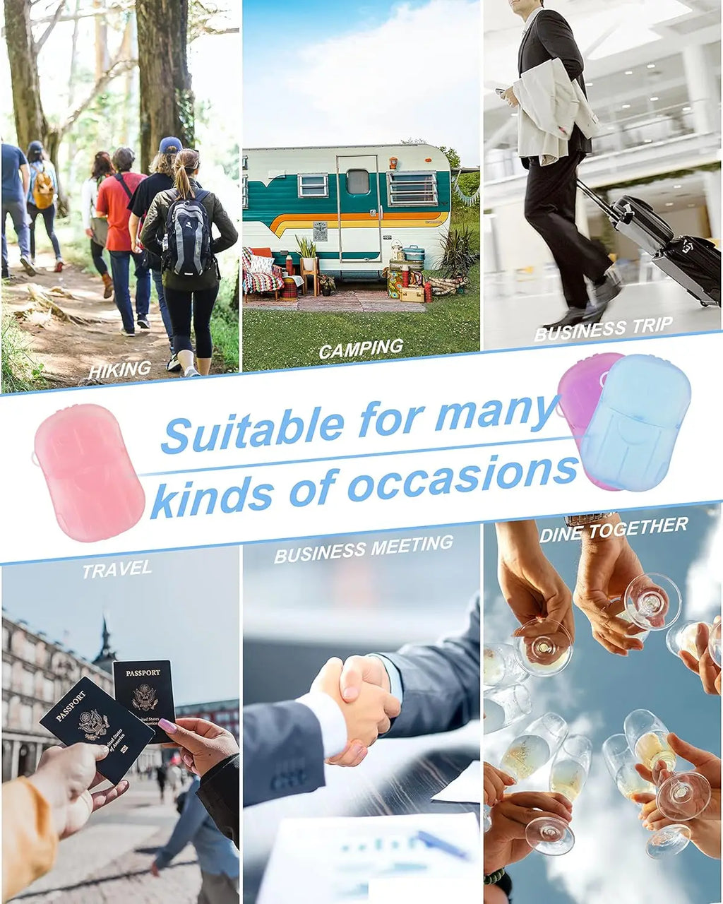 5/10/20 Boxes Scented Hand Soap Sheets – Colorful Dissolvable Paper Soap for Travel, Camping & On-the-Go Hand Washing