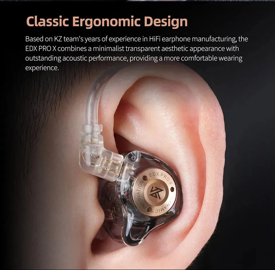KZ EDX PRO X Wired Earphones HIFI Stereo Bass Music Earbuds In Ear Sport Headphones Noise Cancelling Gaming Headset