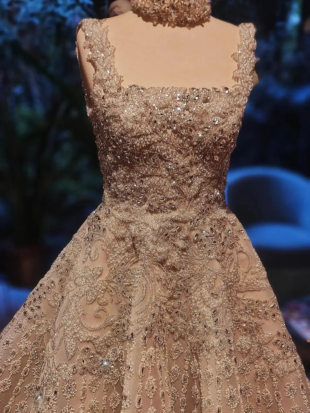 FATAPAESE Customized Evening Dress Square Sleeveless Beading A Line Draped Floor Length Diamonds Luxury Formal Occasion Gowns
