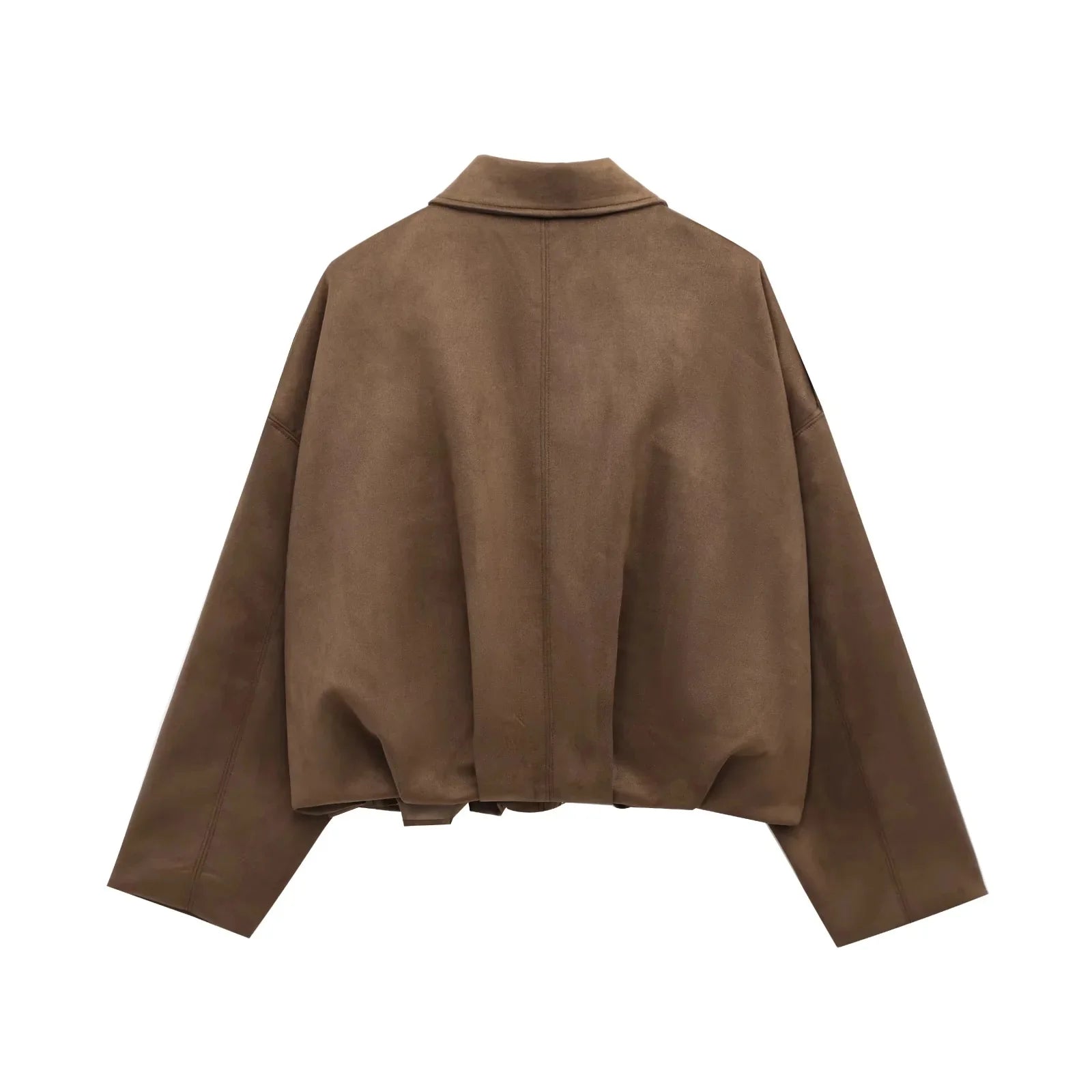 KONDALA Casual Soft Martini Green Bomber Jackets Women Long Lantern Sleeve Oversized Autumn Winter Coats Fashion 2025 Outwears