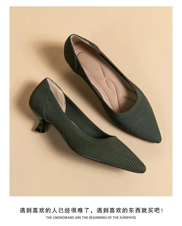 Women's Solid Color Flat Shoes Casual Fashion Breathable Non Slip Rubber Sole Pointed Non-Slip Comfortable Spring and Autumn