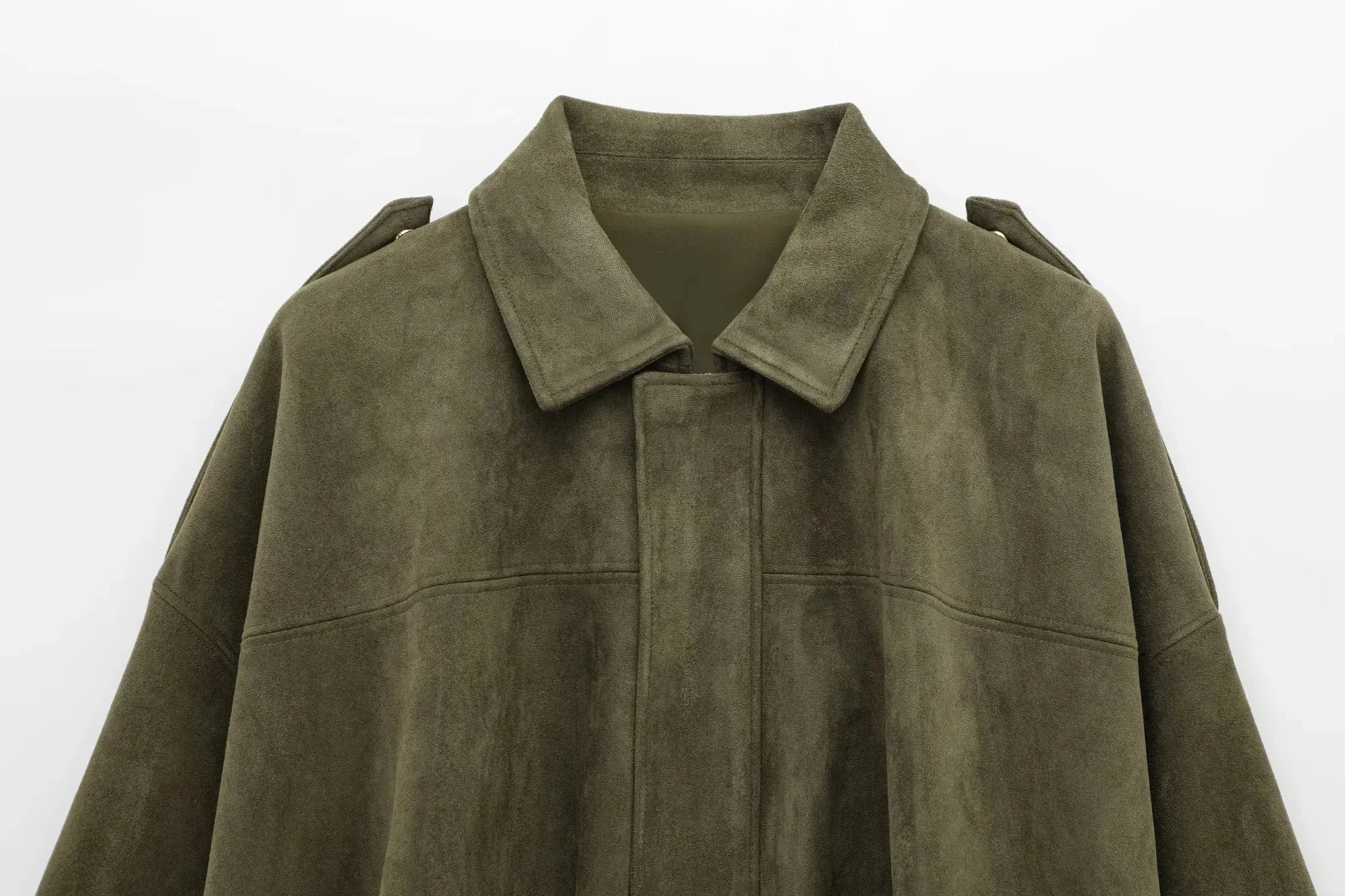 KONDALA Casual Soft Martini Green Bomber Jackets Women Long Lantern Sleeve Oversized Autumn Winter Coats Fashion 2025 Outwears