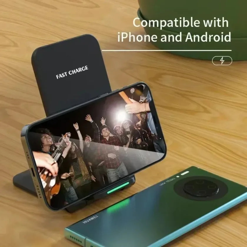 Wireless Charger Desktop Stand For iPhone 11 12 13 14 15 16 X Pro Max Samsung S24 S23 S22 Xiaomi Fast Wireless Charging Station