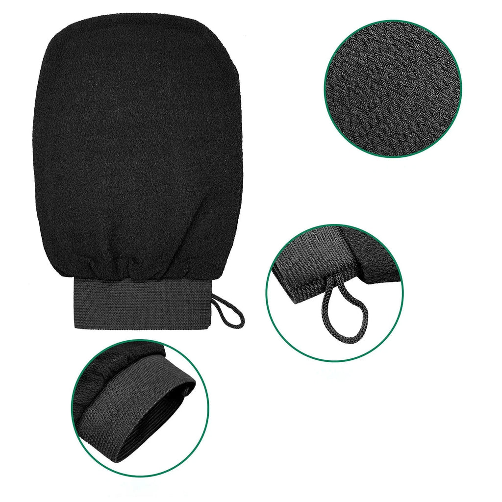 Exfoliating Glove for Body & Face - Bath & Shower Scrub for Deep Cleaning, Tan Removal and Massage