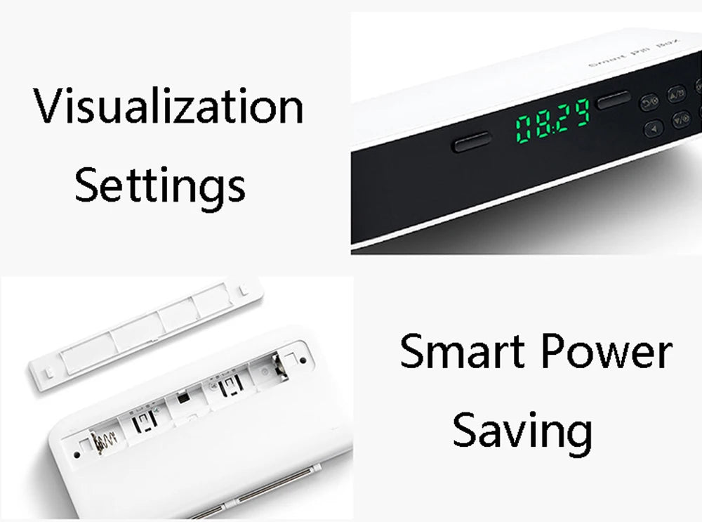 New Smart Pill Dispenser Medicine Pill Box Organizer For 7 Days Organizer Container Intelligent Alarm Home Pill Box With Timer