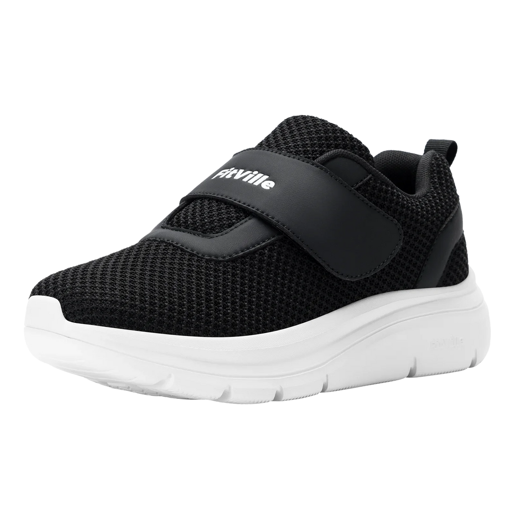 FitVille Women'S Shoes Wide Sneakers Diabetes Shoes Adjustable Strap For Swollen Feet Slip On Walking Lightweight Comfortable