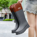 Adult Fashionable High-top Rain Boots Women's Waterproof and Non-slip Rain Boots for Outdoor Travel and Camping Cotton Warm Boot