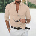 New Cotton Linen Shirts Men's Tops Causal Loose Solid Color Long Sleeves Lapel Men's Autumn Casual Wear Streetwear