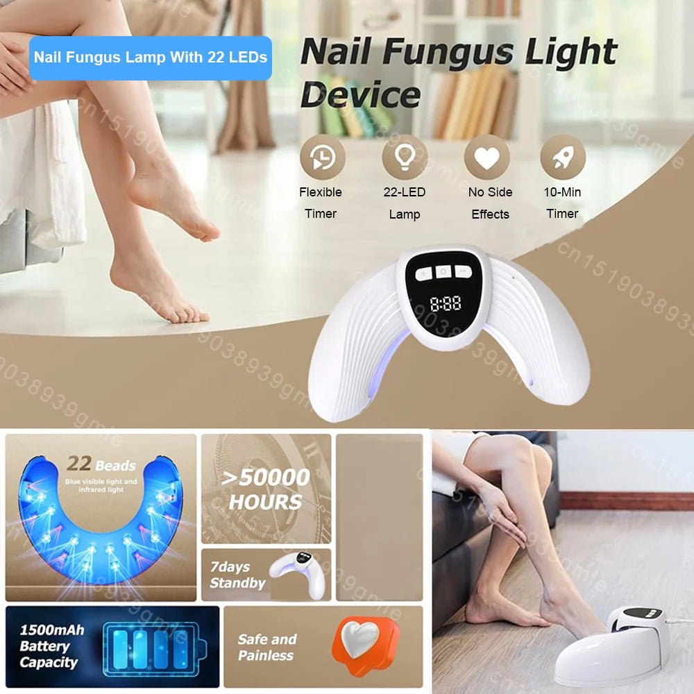 Nail Fungal Light Device Fungal Discolored Remover Portable Nail Fungal Eradication Device for Thick Toenails and Fingernails