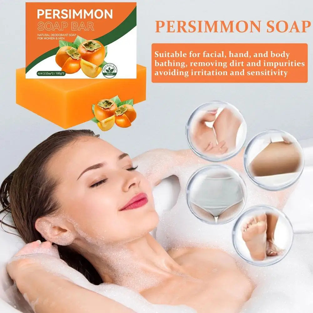 Persimmon Cleansing Soap Bar 100g/200g Body Care Face Wash Exfoliating Soap Fruit Handmade Shower Soap