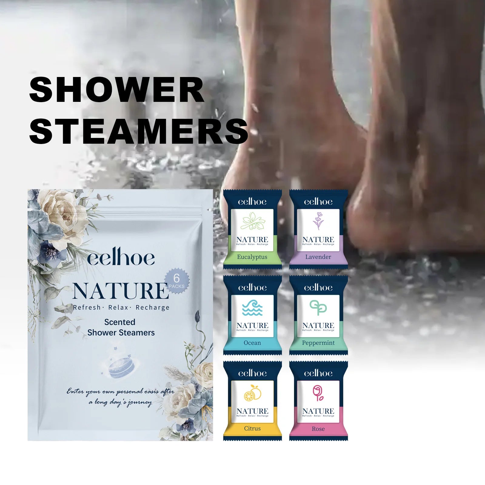 EELHOE Shower Steamer Tablet Nourishing Clean Dirt Eliminate Odor Relaxing Relieve Fatigue Moisturizing Shower Spa Bath Supplies