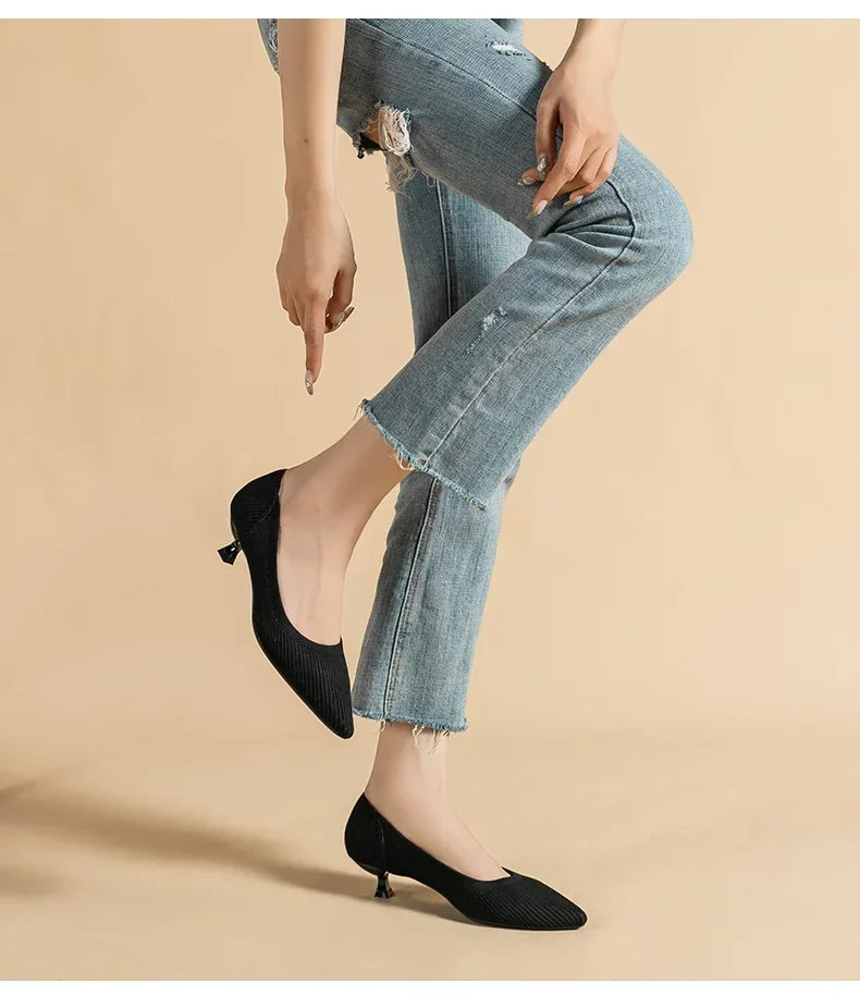 Women's Solid Color Flat Shoes Casual Fashion Breathable Non Slip Rubber Sole Pointed Non-Slip Comfortable Spring and Autumn
