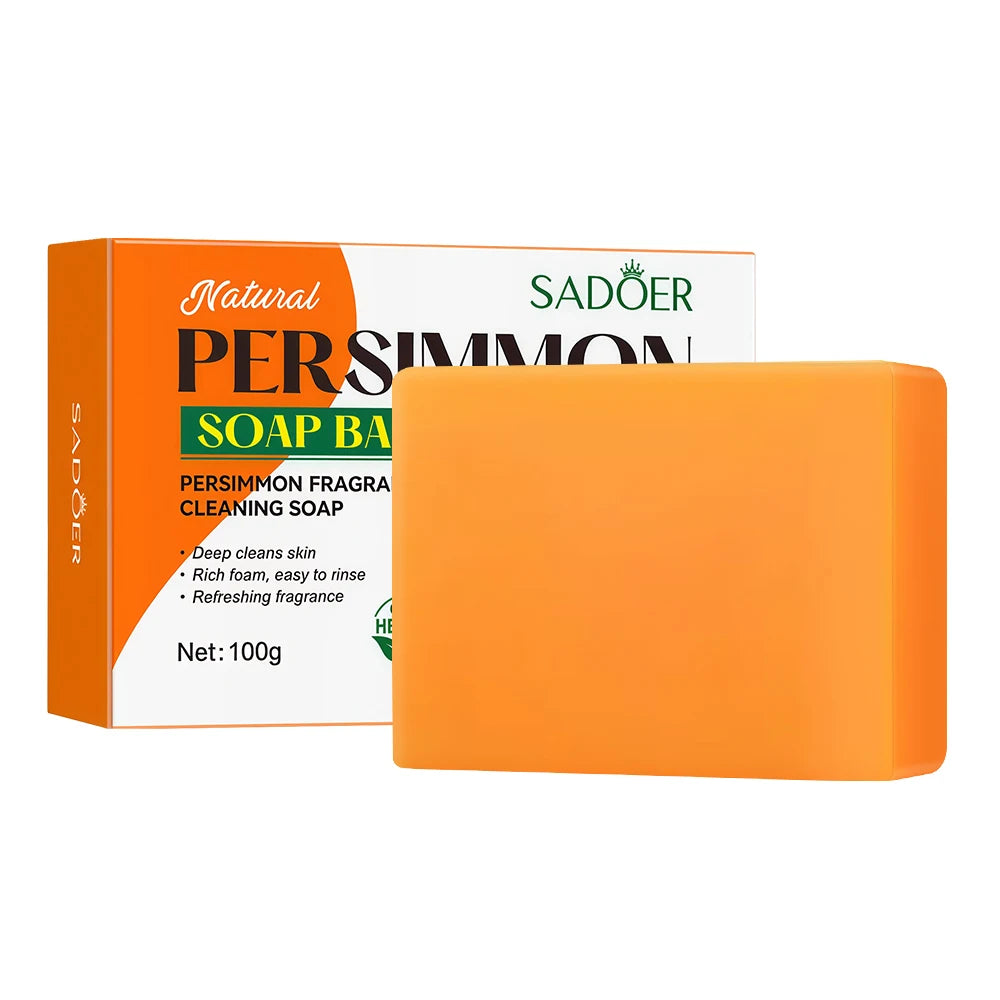 Natural Persimmon Soap Body Cleaning Fragrance Freshness Underarm Leg Bath Cleansers Remove Stains Face Soap Tender Skin Care