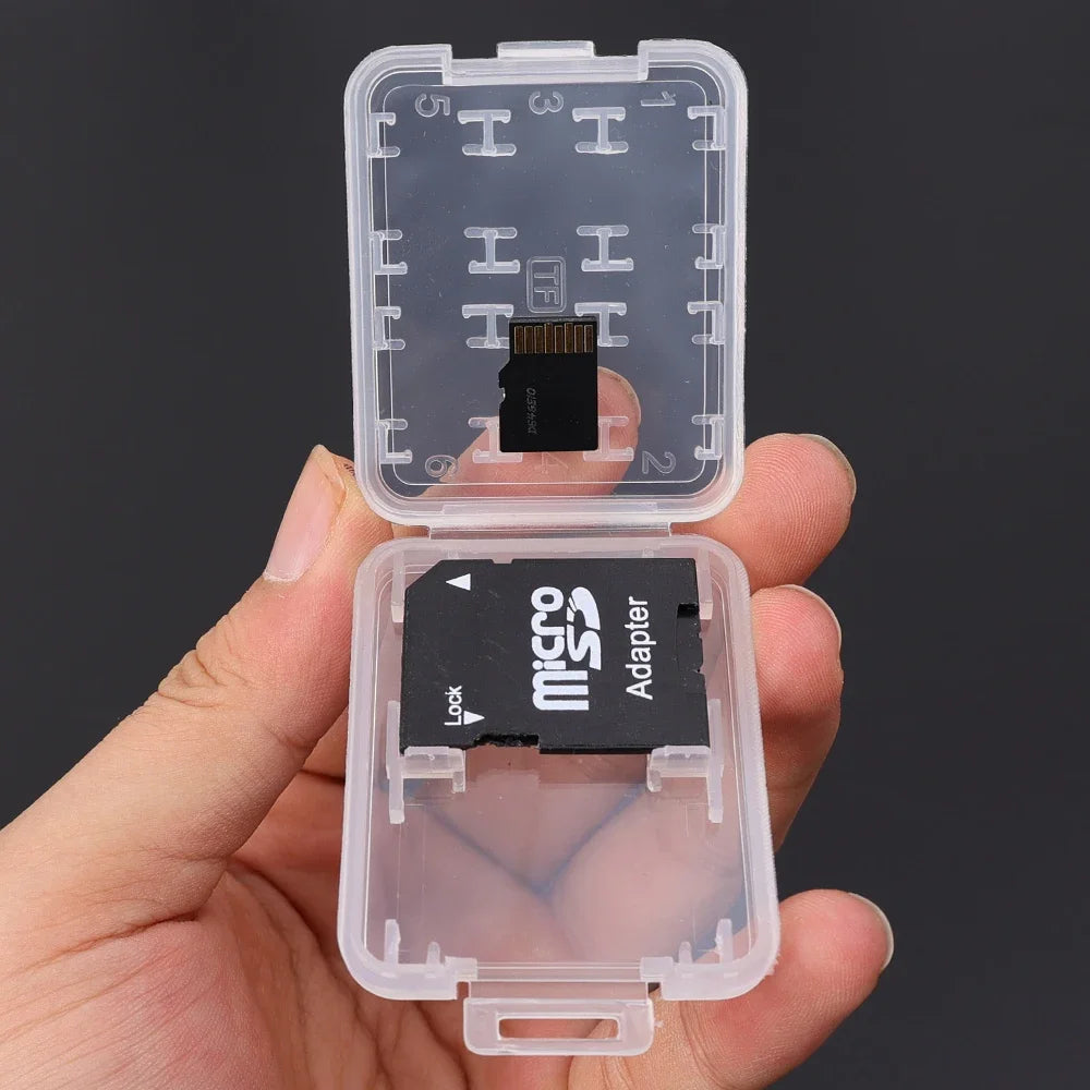 8in1 Reusable Plastic Micro SD SDHC TF Memory Card Storage Case Box Protector Holder Transparent Mini Memory Card Organizer Box
