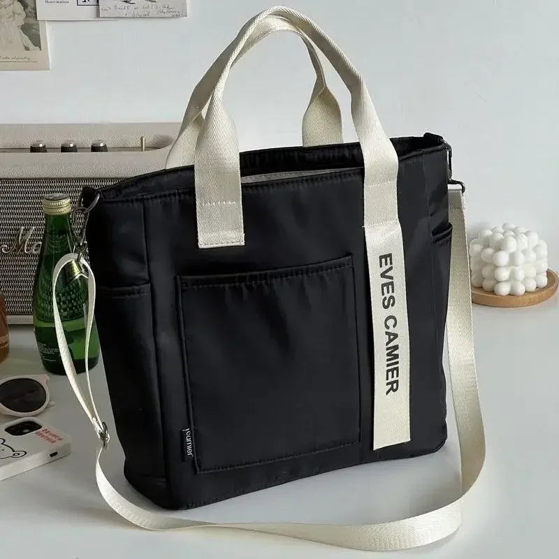 2024 New Casual Tote Large Capacity Shoulder Bag Nylon Waterproof Canvas Handbag Simple Fashion Messenger Bags for Schoolgirl