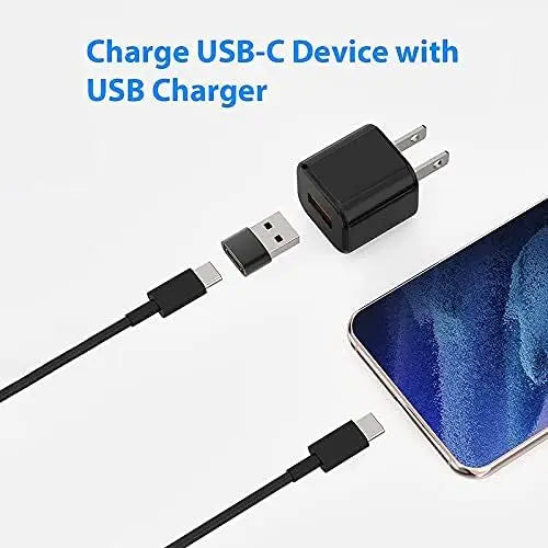 USB to USB-C Adapter, USB-C Female to USB Male Fast Charging and OTG Converter, Compatible with iPhone 1/14/13/12/11 Pro Max Plu
